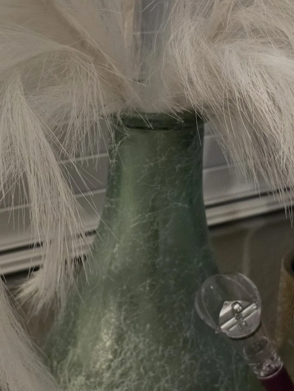 Aqua Mint Green Crackle Glass Vase | 16